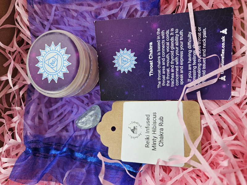 Reiki infused throat chakra rub